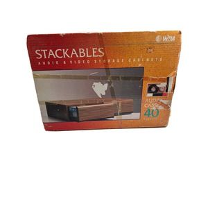 Cassette Tape Stackables Storage Unit 40 cassette capacity Vintage Wood look